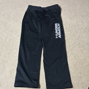 Under Armour Kids Black Joggers with White Logo
